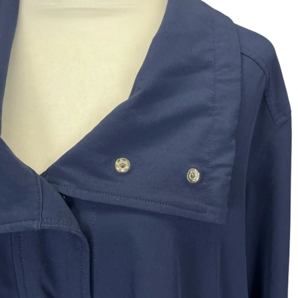 Zenergy by Chico’s Navy Athleisure Zip Back Windreaker Jacket, Size 2 (L/ 12)